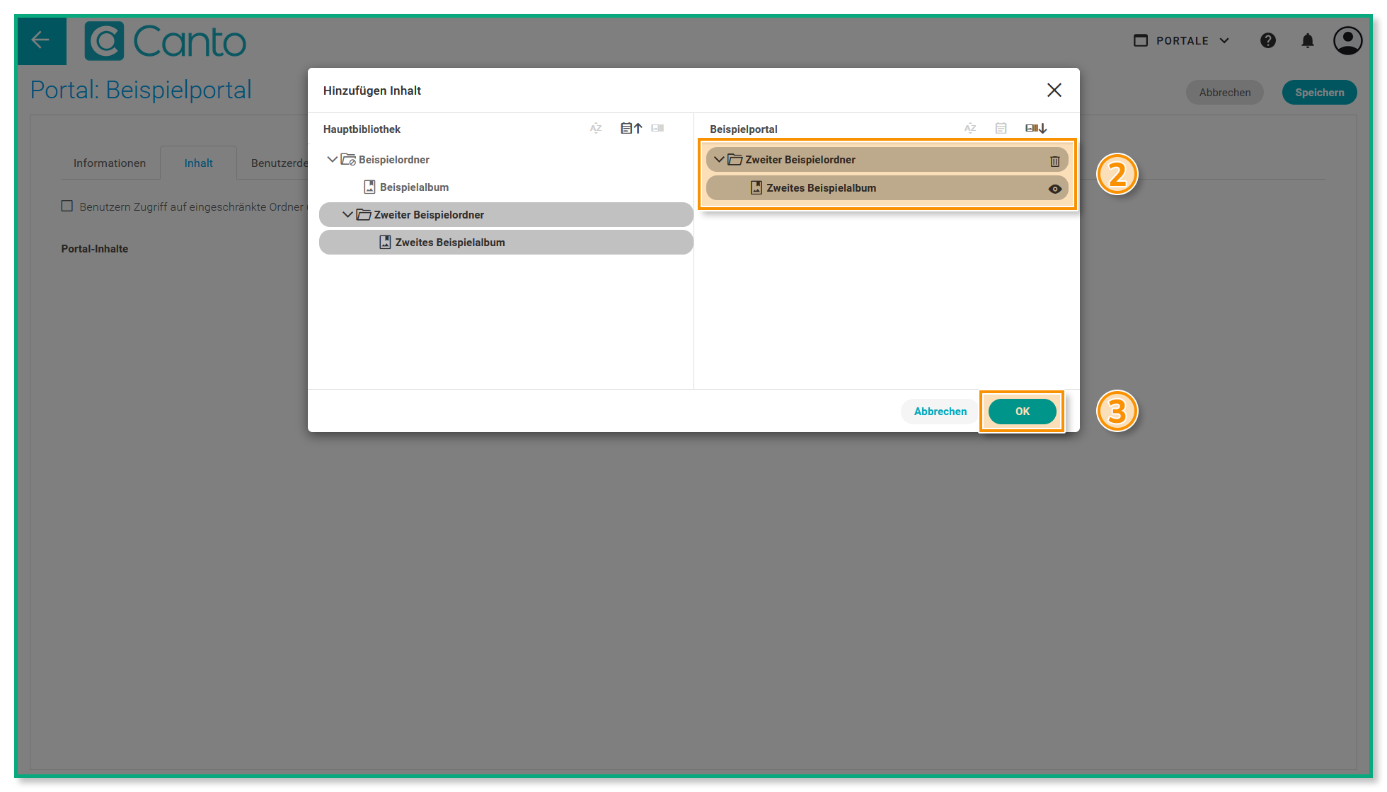 Das "Inhalt Bearbeiten&quot-Overlay - mehrere Elemente sind hervorgehoben.