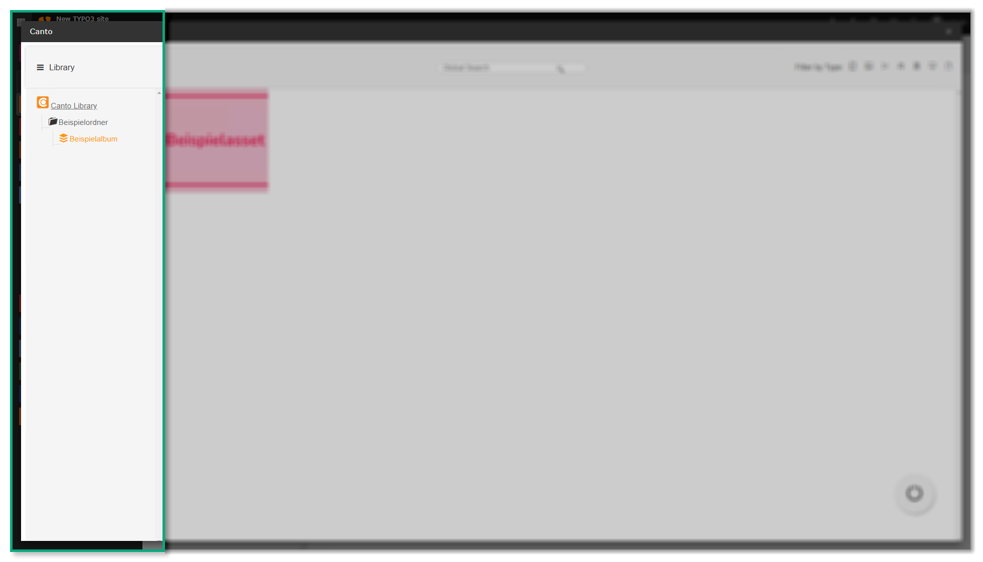 Die Ordnerstruktur der Bibliothek im Overlay der Canto Erweiterung.