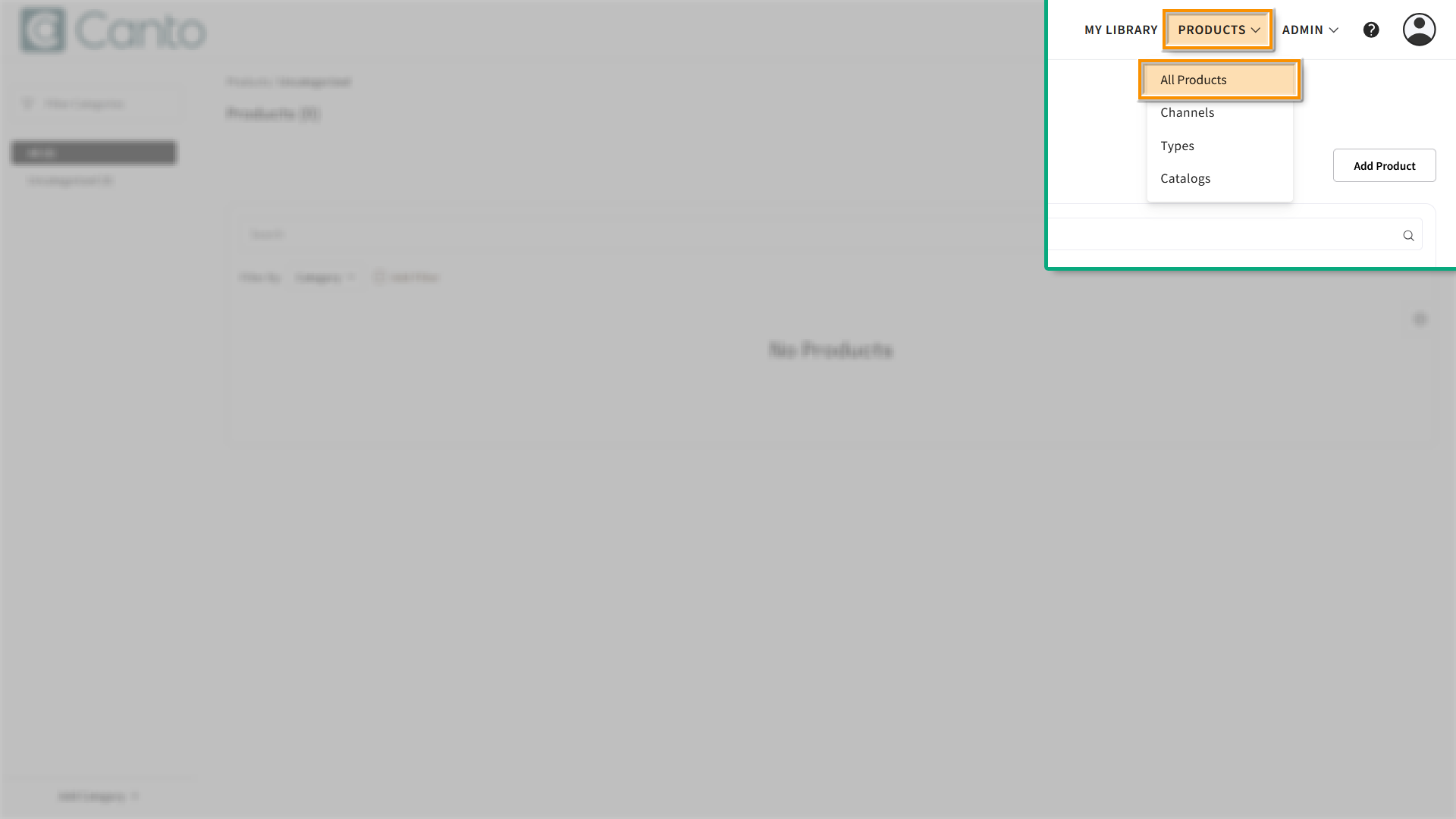 The Product Hub - several elements are highlighted.