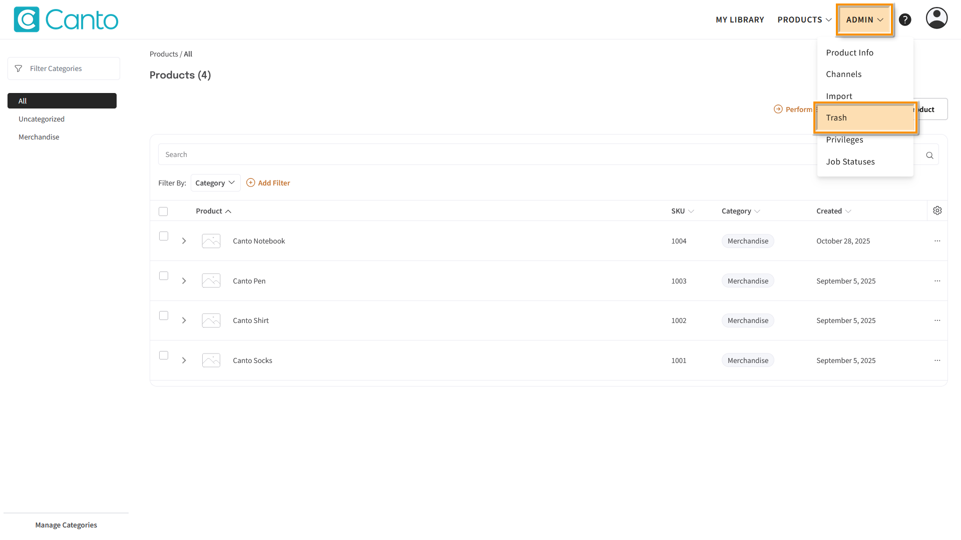 The Product Hub - several elements are highlighted.