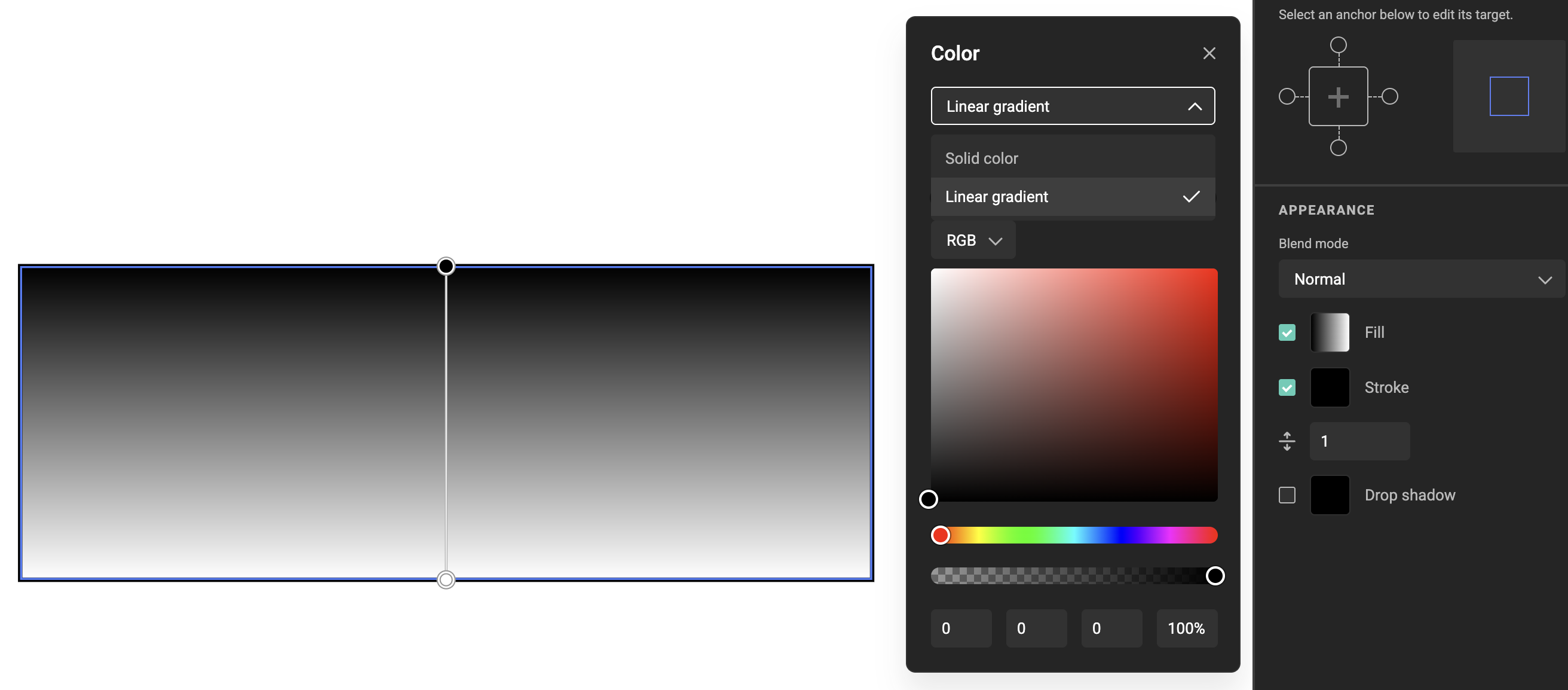 Fill color panel