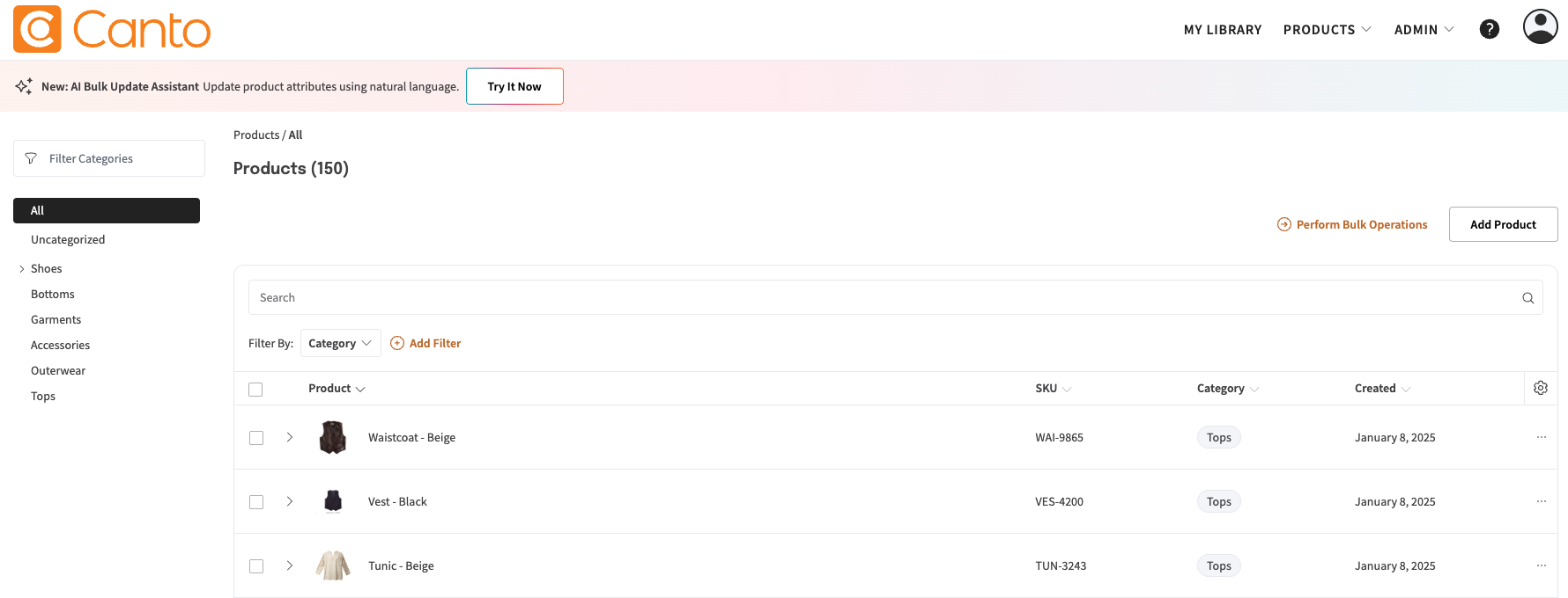 AI Bulk Update Assistant Try It Now banner in Product Hub